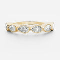 East West Half Eternity Bezel- 2.4 CT Pear Moissanite Wedding Band