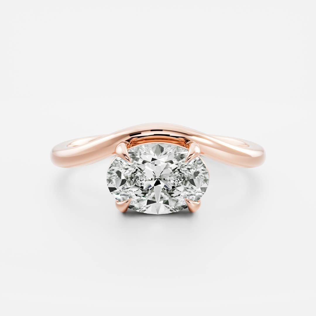 Solitaire- 1.0 CT Oval Moissanite Engagement Ring