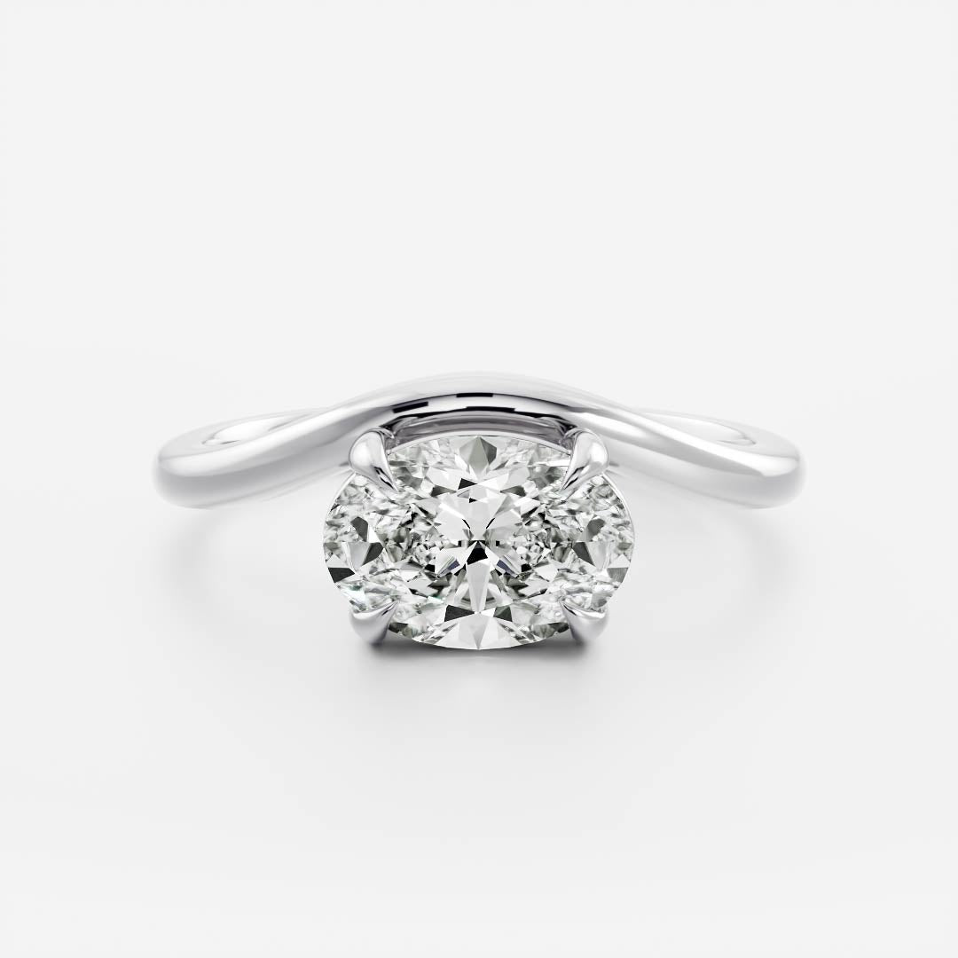 Solitaire- 1.0 CT Oval Moissanite Engagement Ring