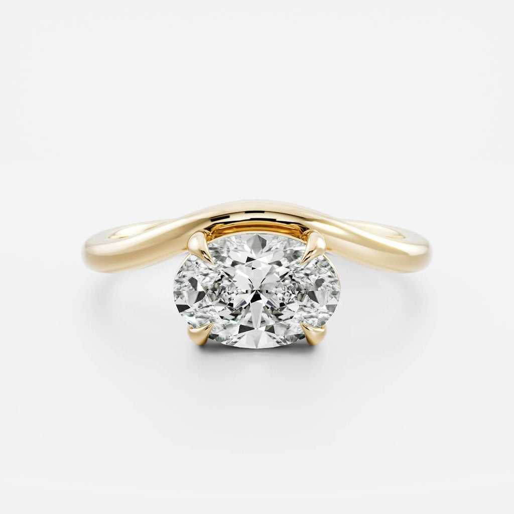 Solitaire- 1.0 CT Oval Moissanite Engagement Ring
