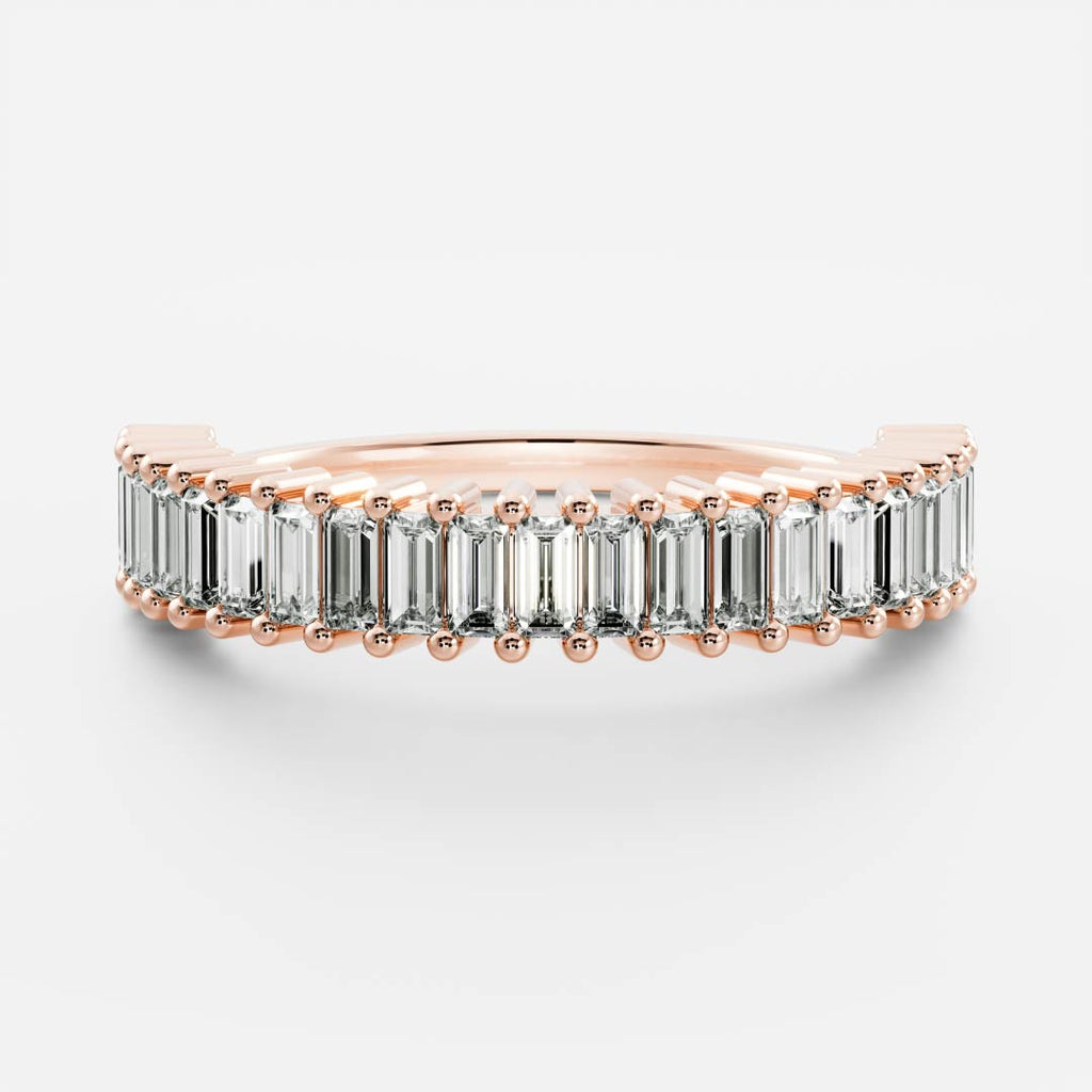 Half Eternity- 2.73 CT Baguette Moissanite Wedding Band
