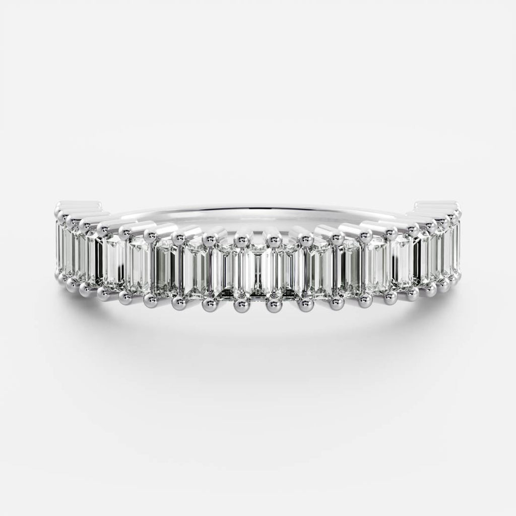 Half Eternity- 2.73 CT Baguette Moissanite Wedding Band
