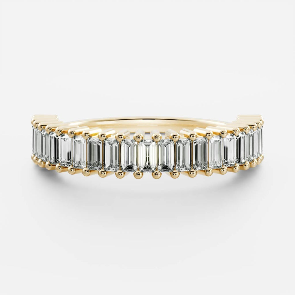 Half Eternity- 2.73 CT Baguette Moissanite Wedding Band