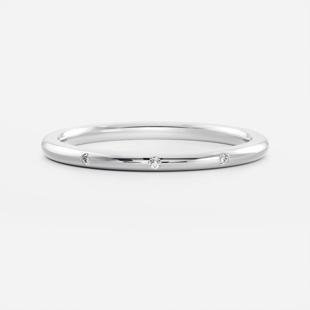 Half Eternity- 0.20 CT Oval Moissanite Wedding Band