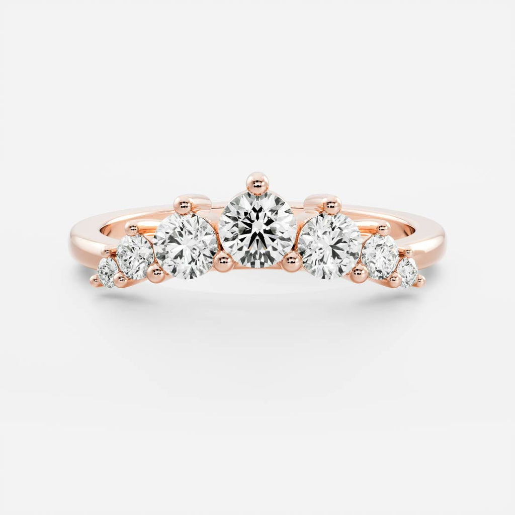 Half Eternity- 0.20 CT Oval Moissanite Wedding Band