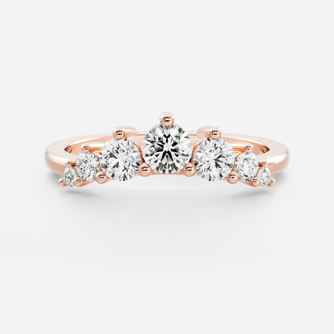 Half Eternity- 0.20 CT Oval Moissanite Wedding Band