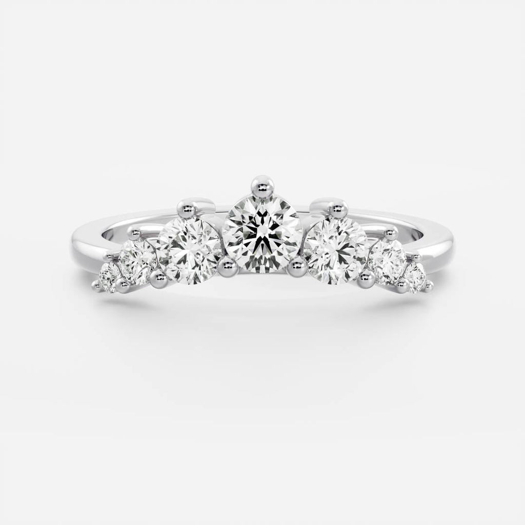 Half Eternity- 0.20 CT Oval Moissanite Wedding Band