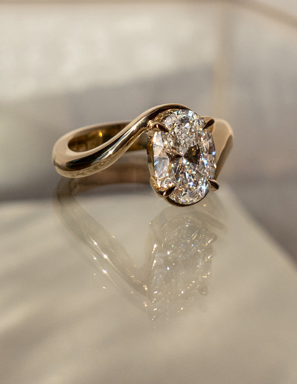 Solitaire Rapture-Oval Lab Grown Diamond Engagement Ring - Solitaire-Oval Lab Grown Diamond Engagement Ring