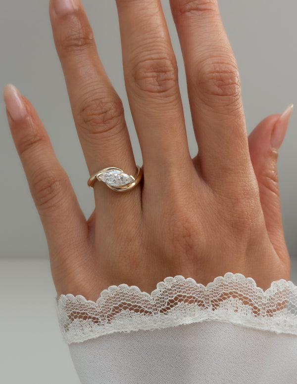 Solitaire Rapture V Prong-Marquise Lab Grown Diamond Engagement Ring - Solitaire-Oval Lab Grown Diamond Engagement Ring