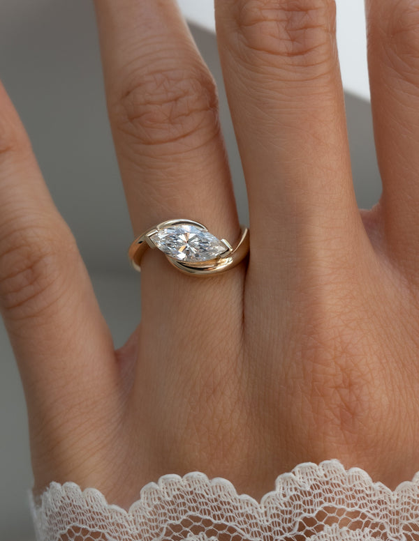 Solitaire Rapture V Prong-Marquise Lab Grown Diamond Engagement Ring - Solitaire-Oval Lab Grown Diamond Engagement Ring