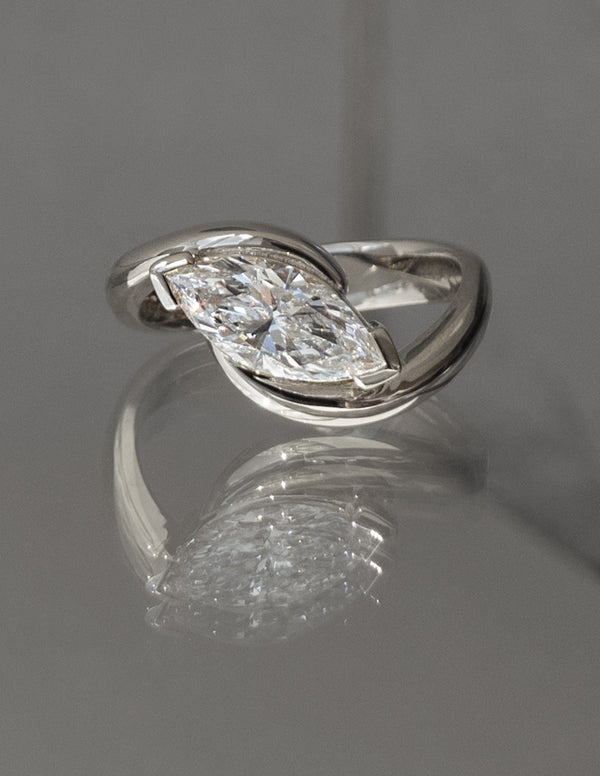 Solitaire Rapture V Prong-Marquise Lab Grown Diamond Engagement Ring - Solitaire-Oval Lab Grown Diamond Engagement Ring