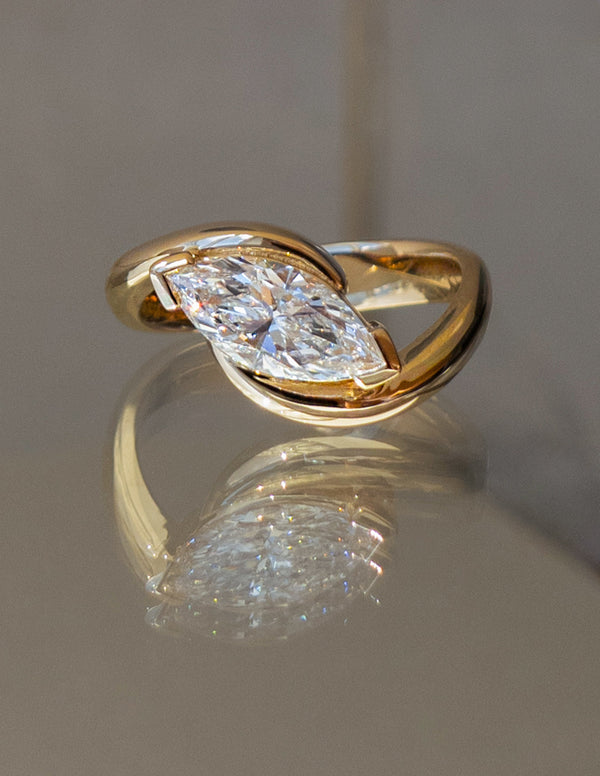 Solitaire Rapture V Prong-Marquise Lab Grown Diamond Engagement Ring - Solitaire-Oval Lab Grown Diamond Engagement Ring