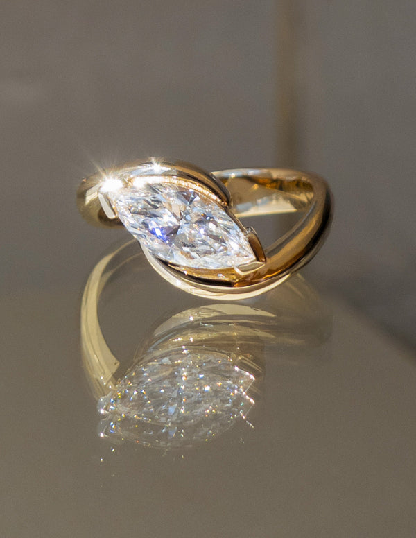 Solitaire Rapture V Prong-Marquise Lab Grown Diamond Engagement Ring - Solitaire-Oval Lab Grown Diamond Engagement Ring