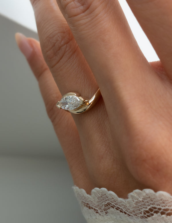 Solitaire Rapture V Prong-Marquise Lab Grown Diamond Engagement Ring - Solitaire-Oval Lab Grown Diamond Engagement Ring