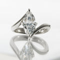Custom Listing for Aaron- 3.0 CT Marquise Solitaire & Bypass Style Lab Grown Diamond Engagement Ring
