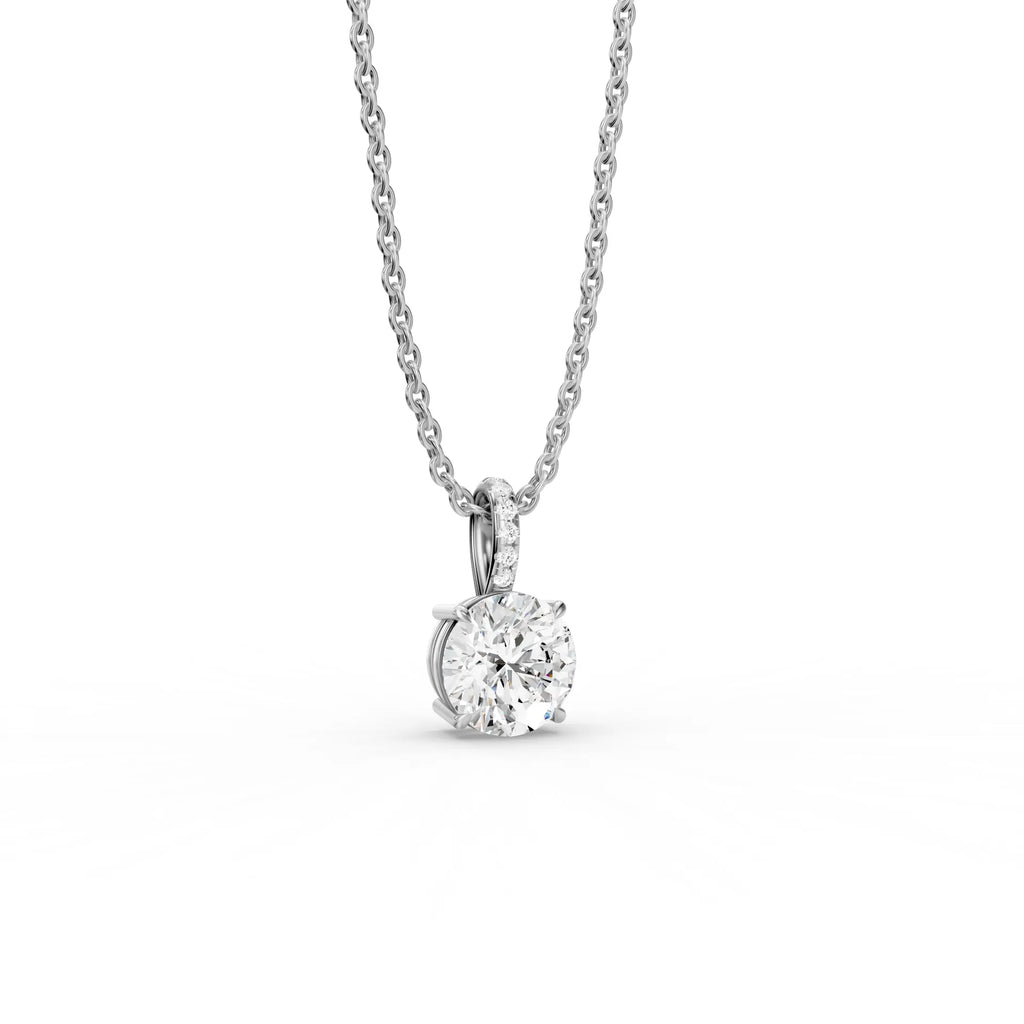 Classic Round Pendant with Pave Bail