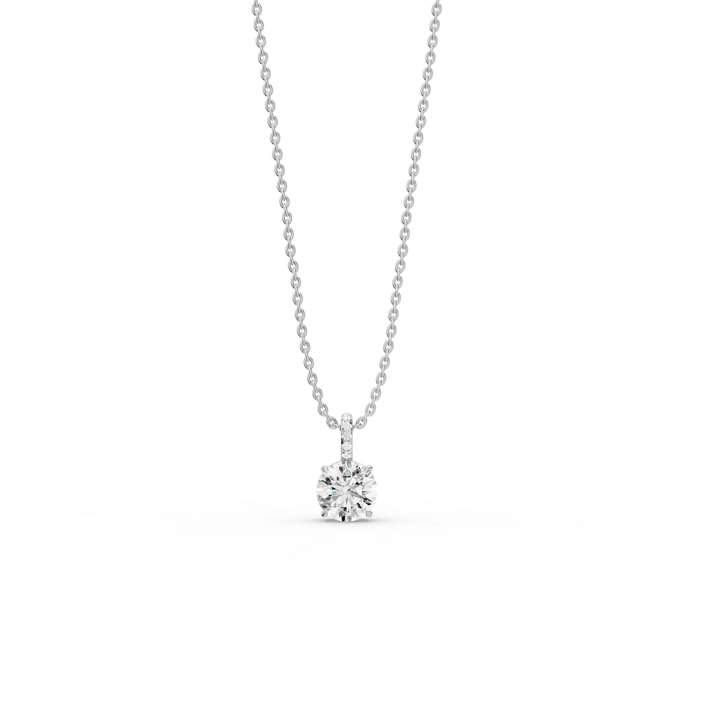 Classic Round Pendant with Pave Bail