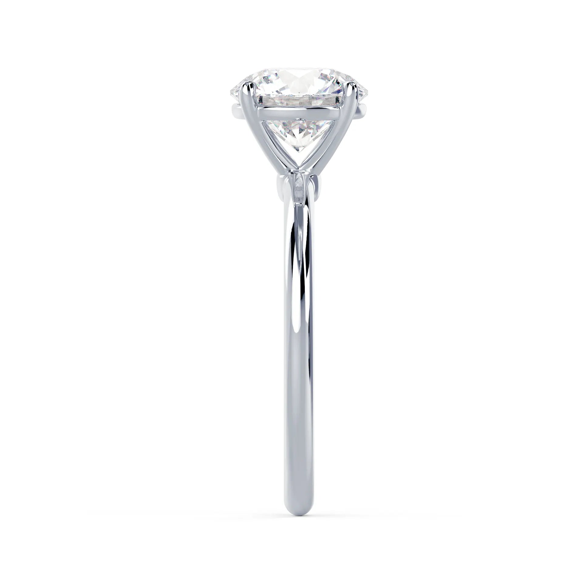 Round Petite Four Prong Solitaire
