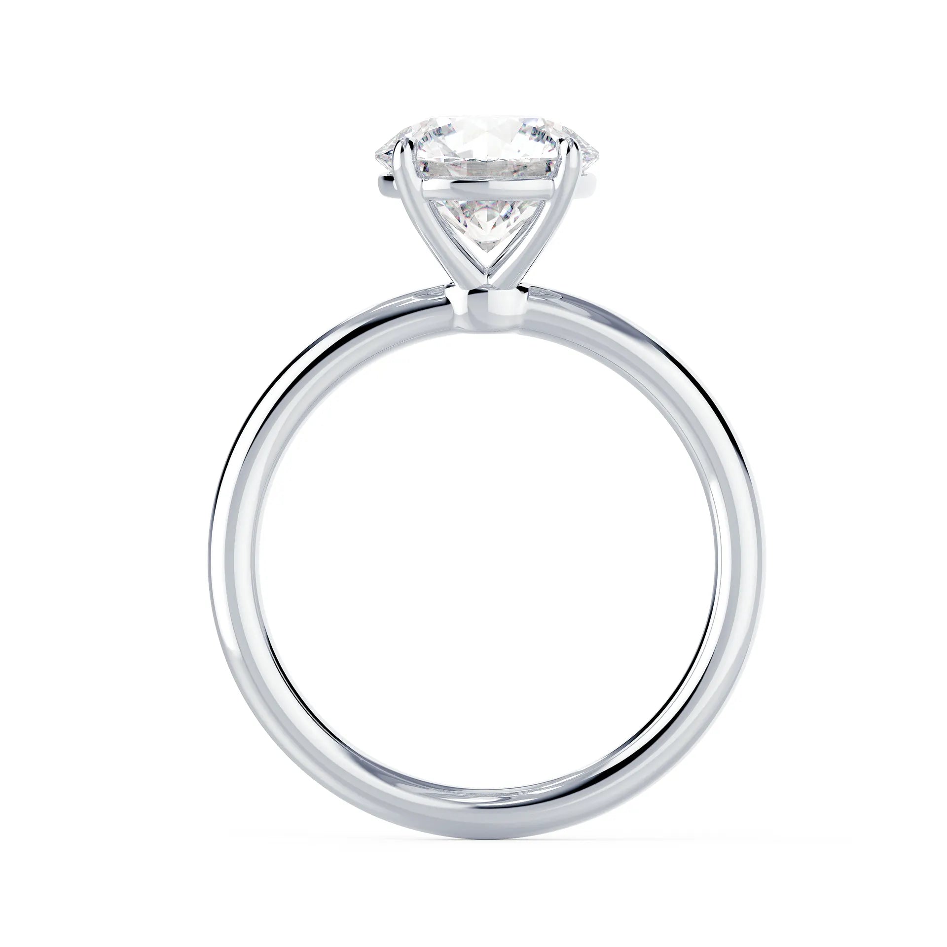 Round Petite Four Prong Solitaire