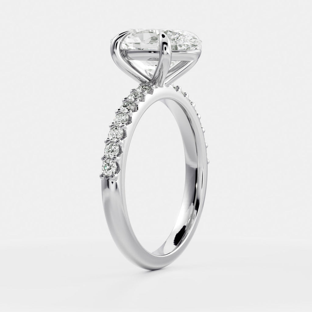 Solitaire- 1.0 CT Oval Moissanite Engagement Ring