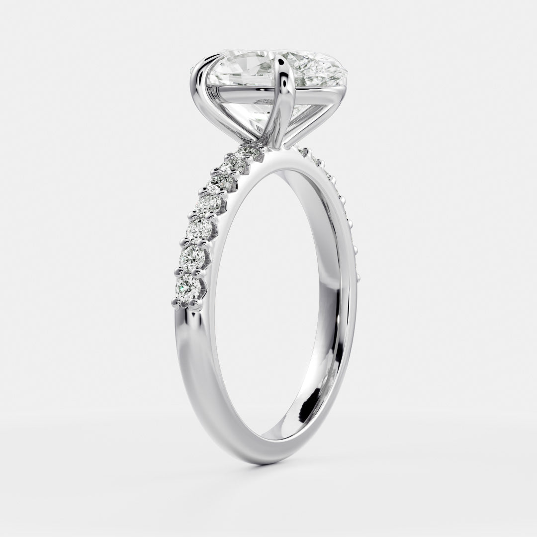 Solitaire- 1.0 CT Oval Moissanite Engagement Ring