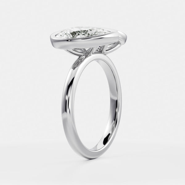 Toi Et Moi Bezel- 1.33 CT Pear & 1.0 CT Elongated Cushion Moissanite Engagement Ring - Solitaire- 1.0 CT Oval Moissanite Engagement Ring