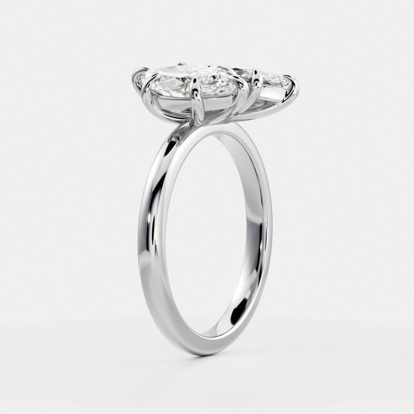 Toi Et Moi-Marquise & Marquise Lab Grown Diamond Engagement Ring - Solitaire-Oval Lab Grown Diamond Engagement Ring