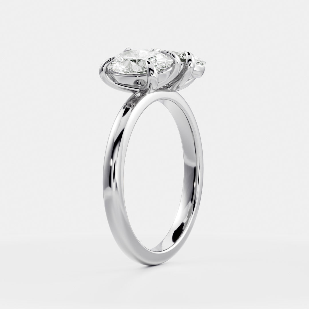 Solitaire- 1.0 CT Oval Moissanite Engagement Ring