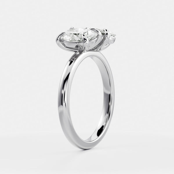 Toi Et Moi- 1.55 CT Oval & 1.33 CT Oval Moissanite Engagement Ring - Solitaire- 1.0 CT Oval Moissanite Engagement Ring