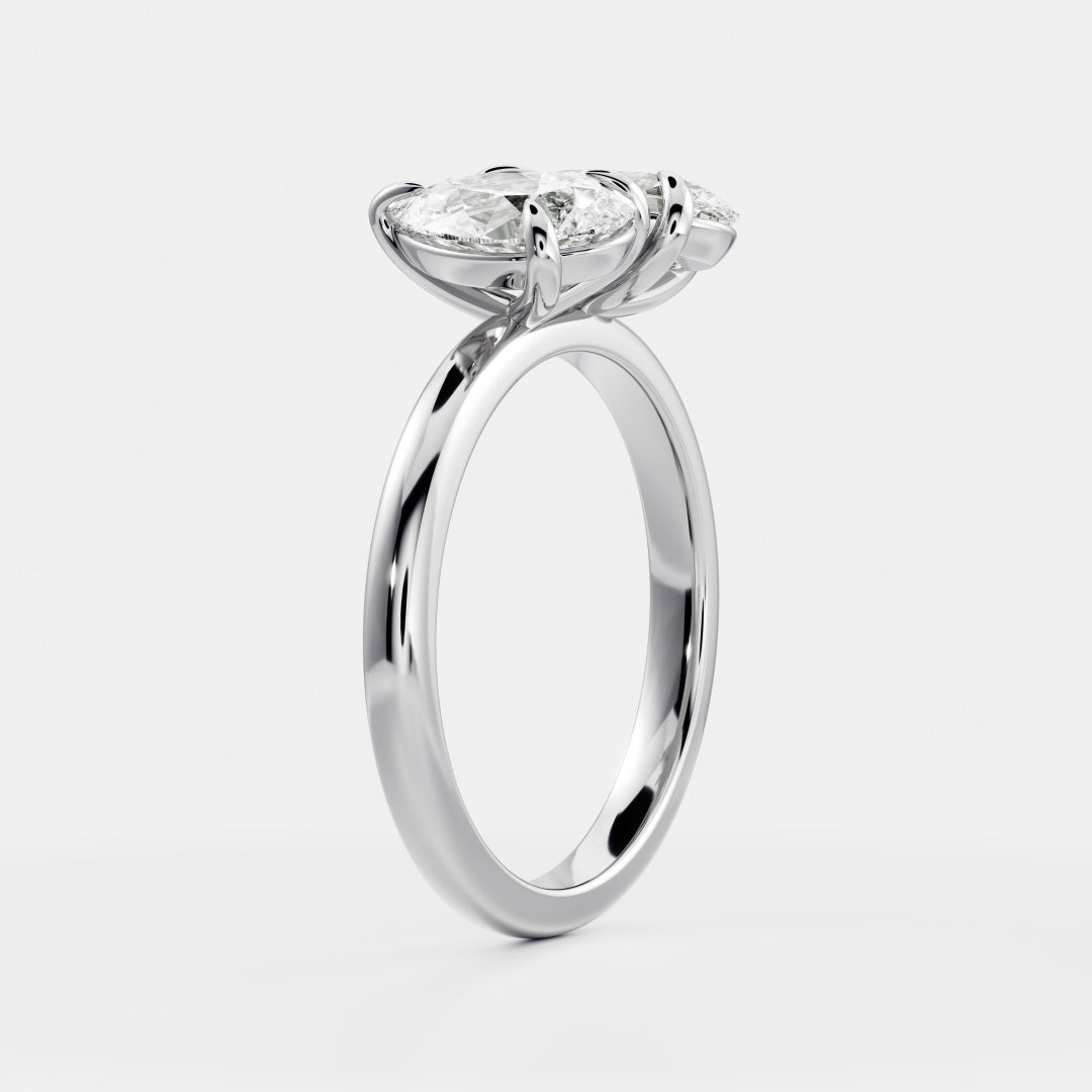 Solitaire- 1.0 CT Oval Moissanite Engagement Ring
