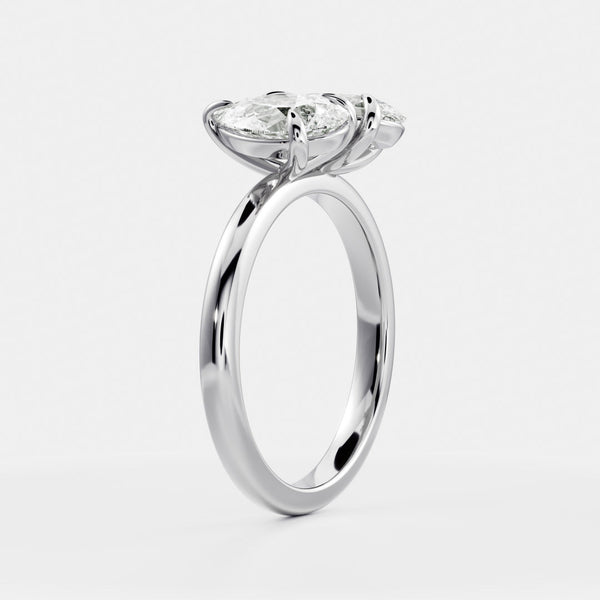 Toi Et Moi- 1.33 CT Pear & 0.8 CT Pear Moissanite Engagement Ring - Solitaire- 1.0 CT Oval Moissanite Engagement Ring