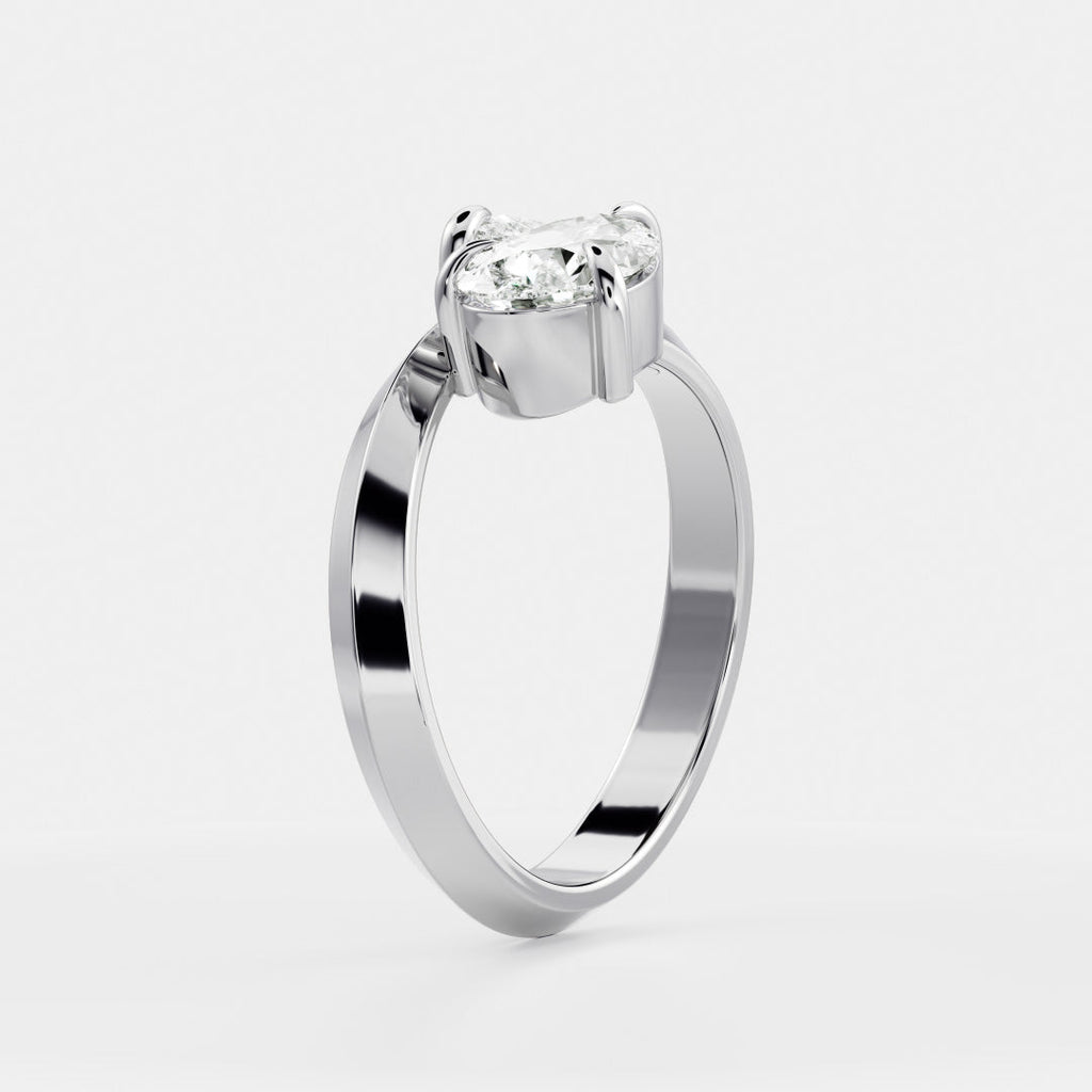 Solitaire- 1.0 CT Oval Moissanite Engagement Ring