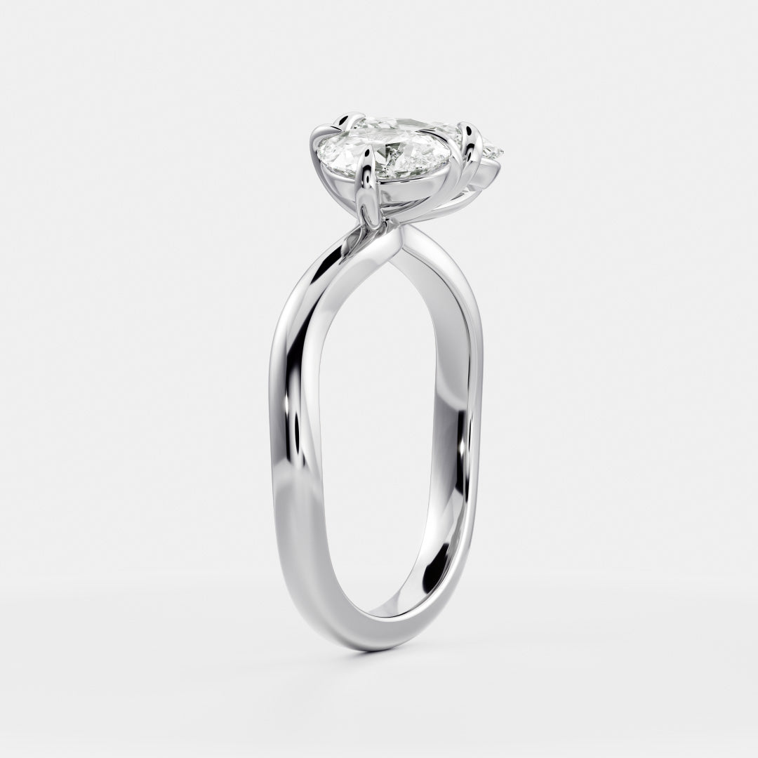 Solitaire- 1.0 CT Oval Moissanite Engagement Ring