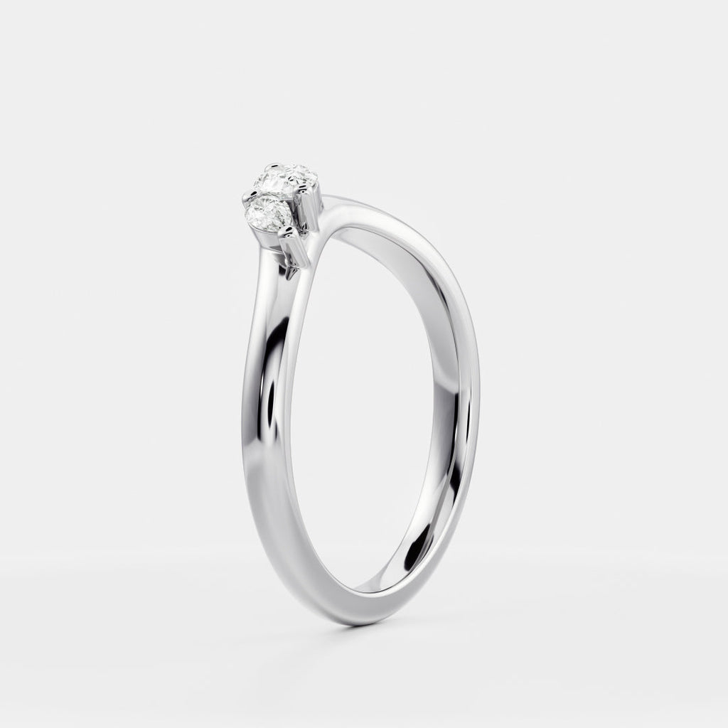 Dainty Curved- 0.33 CT Pear Moissanite Wedding Band