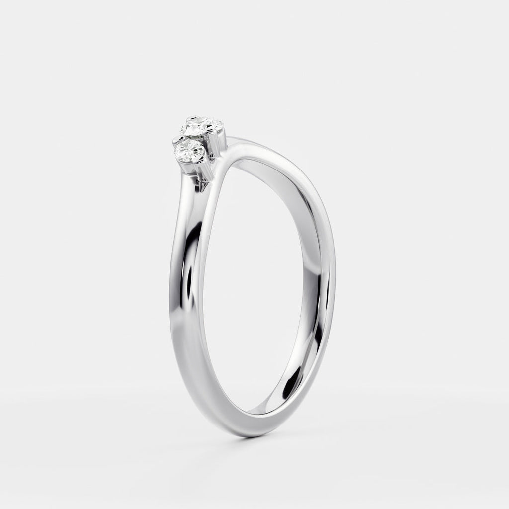 Dainty Curved- 0.6 CT Oval Moissanite Wedding Band