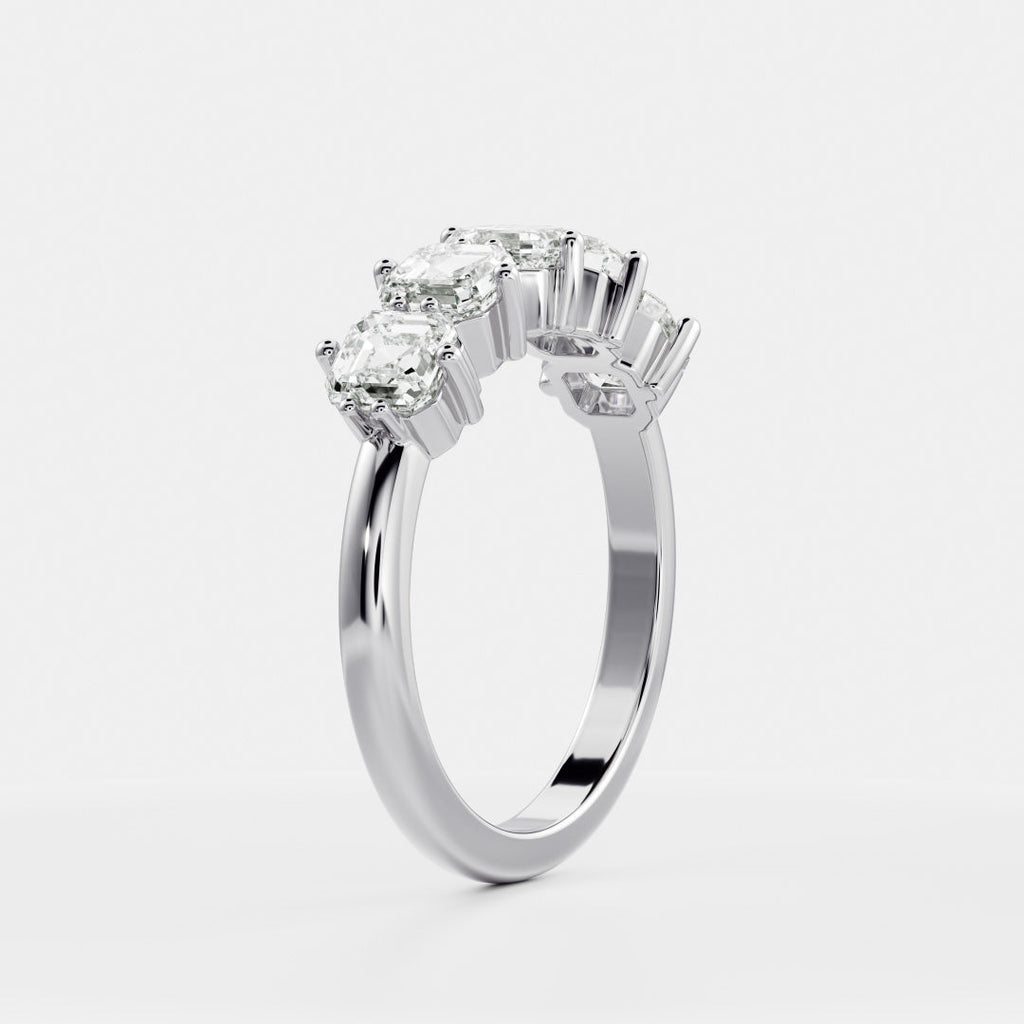 Half Eternity- 0.20 CT Oval Moissanite Wedding Band