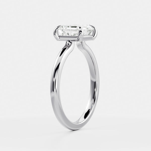 Solitaire Low Profile-Asscher Lab Grown Diamond Engagement Ring - Solitaire-Oval Lab Grown Diamond Engagement Ring
