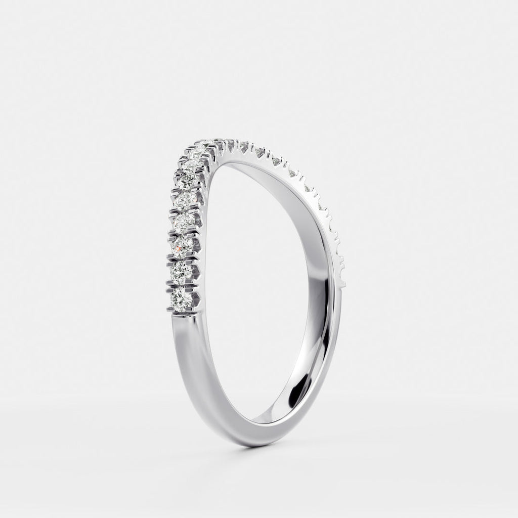 Half Eternity- 0.20 CT Oval Moissanite Wedding Band