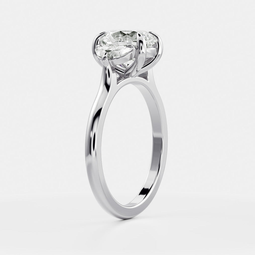 Solitaire- 1.0 CT Oval Moissanite Engagement Ring