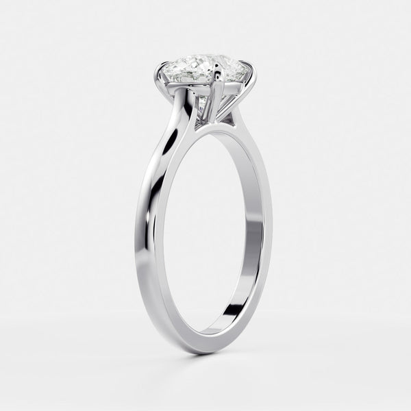 East West Solitaire Cathedral-Elongated Cushion Lab Grown Diamond Engagement Ring - Solitaire-Oval Lab Grown Diamond Engagement Ring