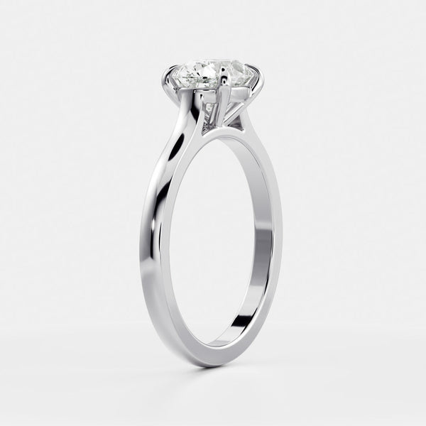 East West Solitaire Cathedral-Oval Lab Grown Diamond Engagement Ring - Solitaire-Oval Lab Grown Diamond Engagement Ring