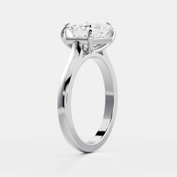 East West Solitaire Cathedral-Emerald Lab Grown Diamond Engagement Ring - Solitaire-Oval Lab Grown Diamond Engagement Ring