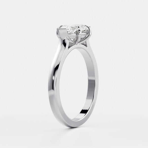 East West Solitaire Cathedral-Marquise Lab Grown Diamond Engagement Ring - Solitaire-Oval Lab Grown Diamond Engagement Ring