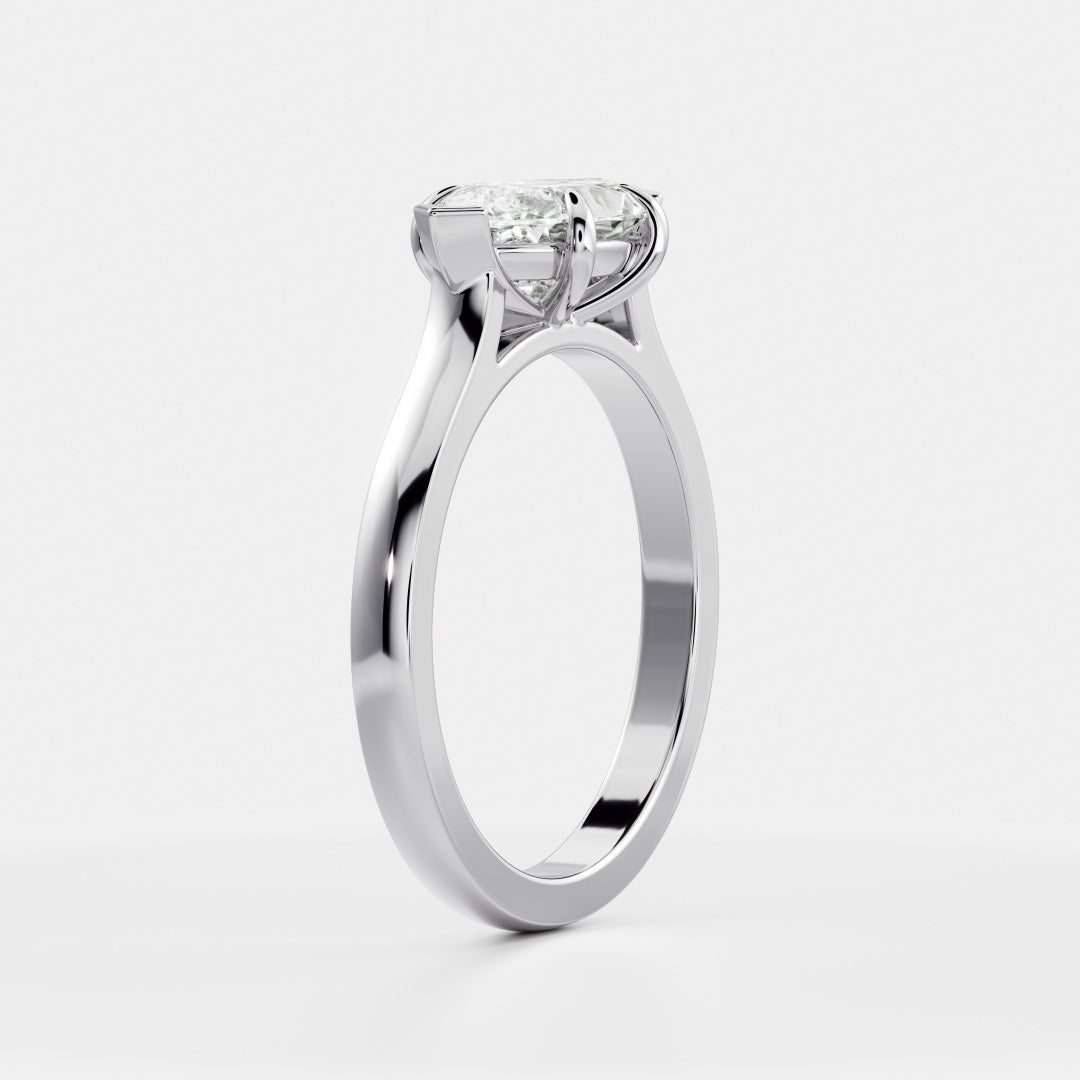Solitaire- 1.0 CT Oval Moissanite Engagement Ring