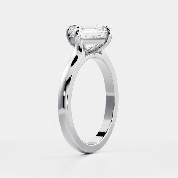 Solitaire Compass Style- 1.15 CT Asscher Moissanite Engagement Ring - Solitaire- 1.0 CT Oval Moissanite Engagement Ring