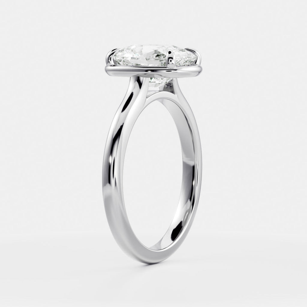 Solitaire- 1.0 CT Oval Moissanite Engagement Ring