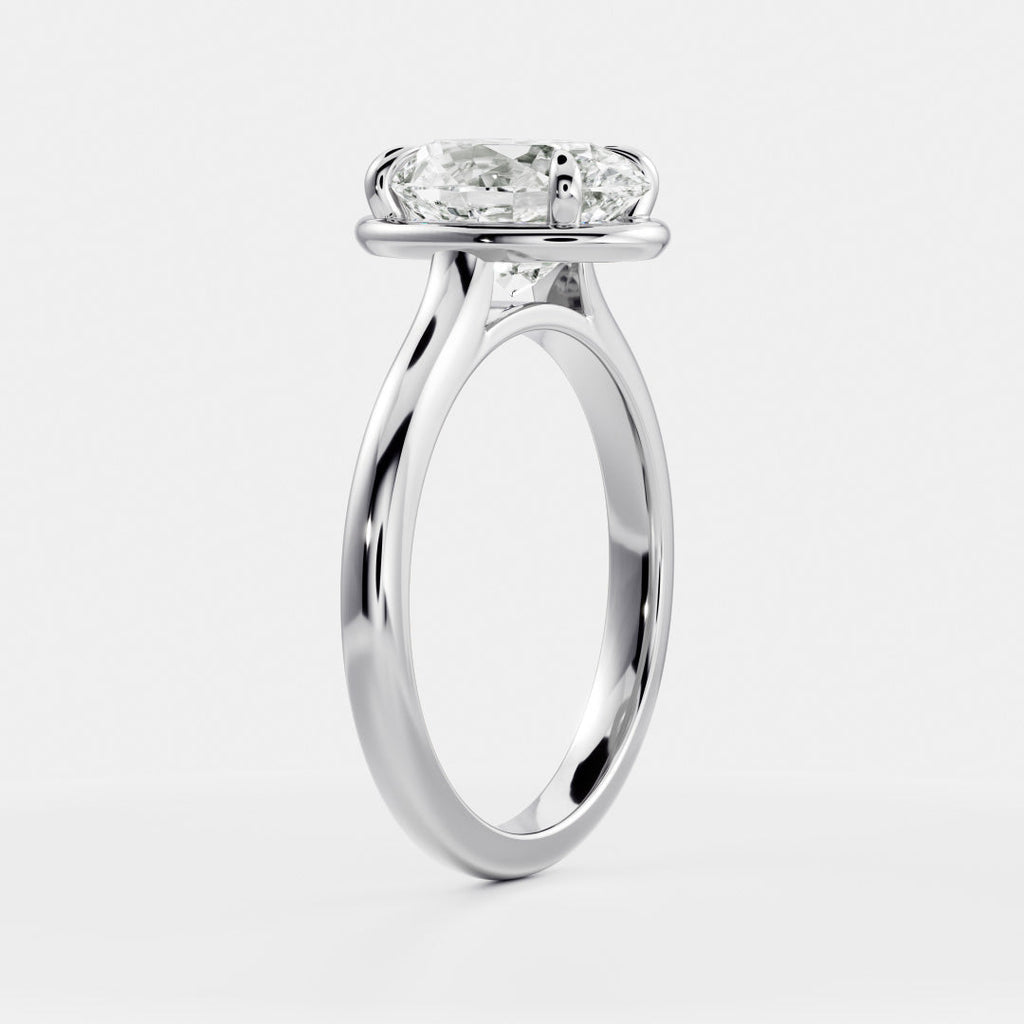 Solitaire- 1.0 CT Oval Moissanite Engagement Ring