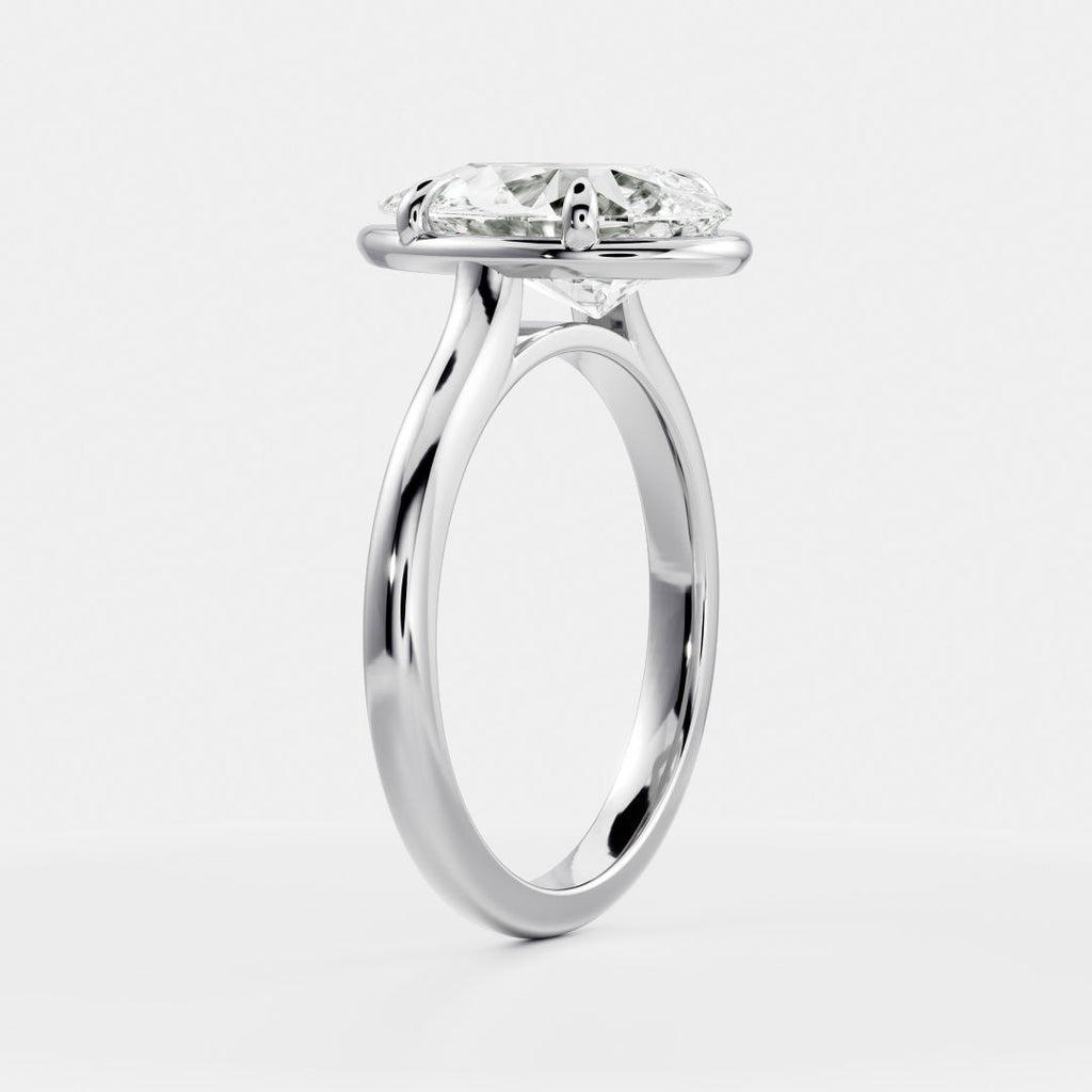 Solitaire- 1.0 CT Oval Moissanite Engagement Ring