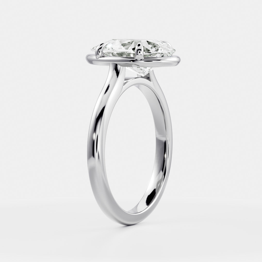 Solitaire- 1.0 CT Oval Moissanite Engagement Ring
