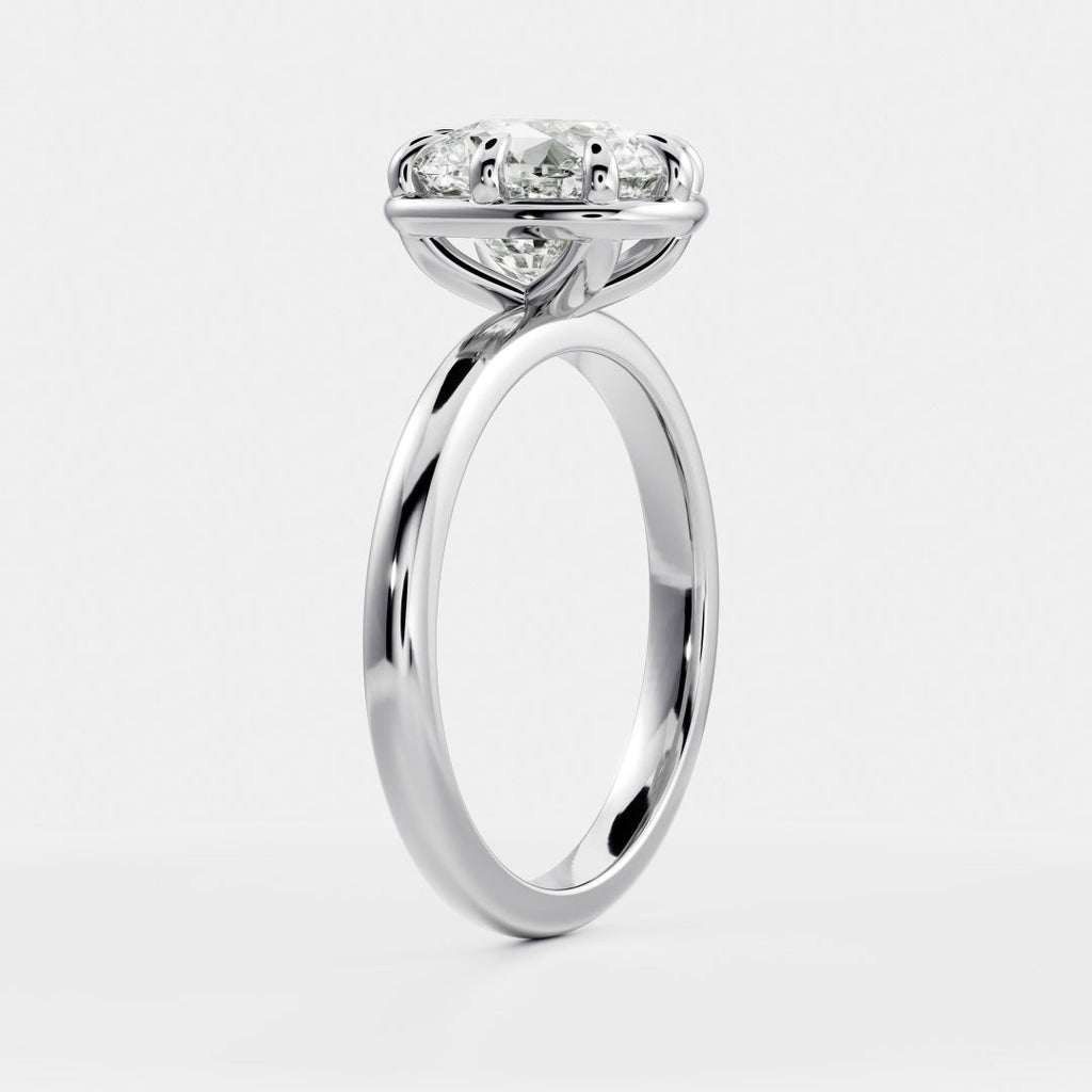 Solitaire- 1.0 CT Oval Moissanite Engagement Ring